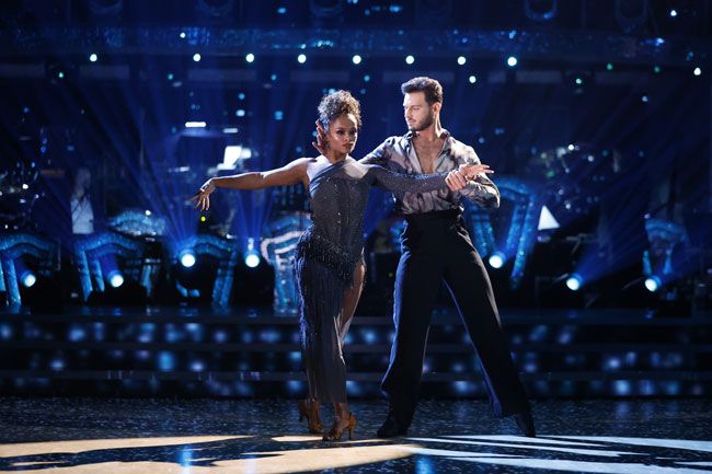 Fleur East dances on Strictly Come Dancing in glittering dress