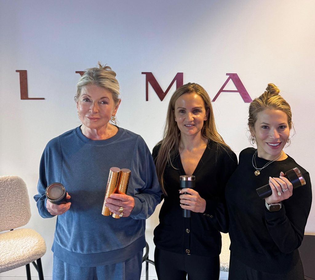 Martha photographed with makeup artist Daisy Toye and LYMA founder Lucy Goff