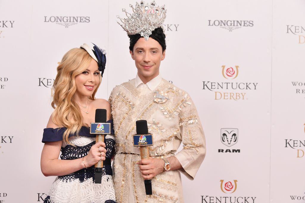 American figure skaters Tara Lipinski and Johnny Weir attend Kentucky Derby