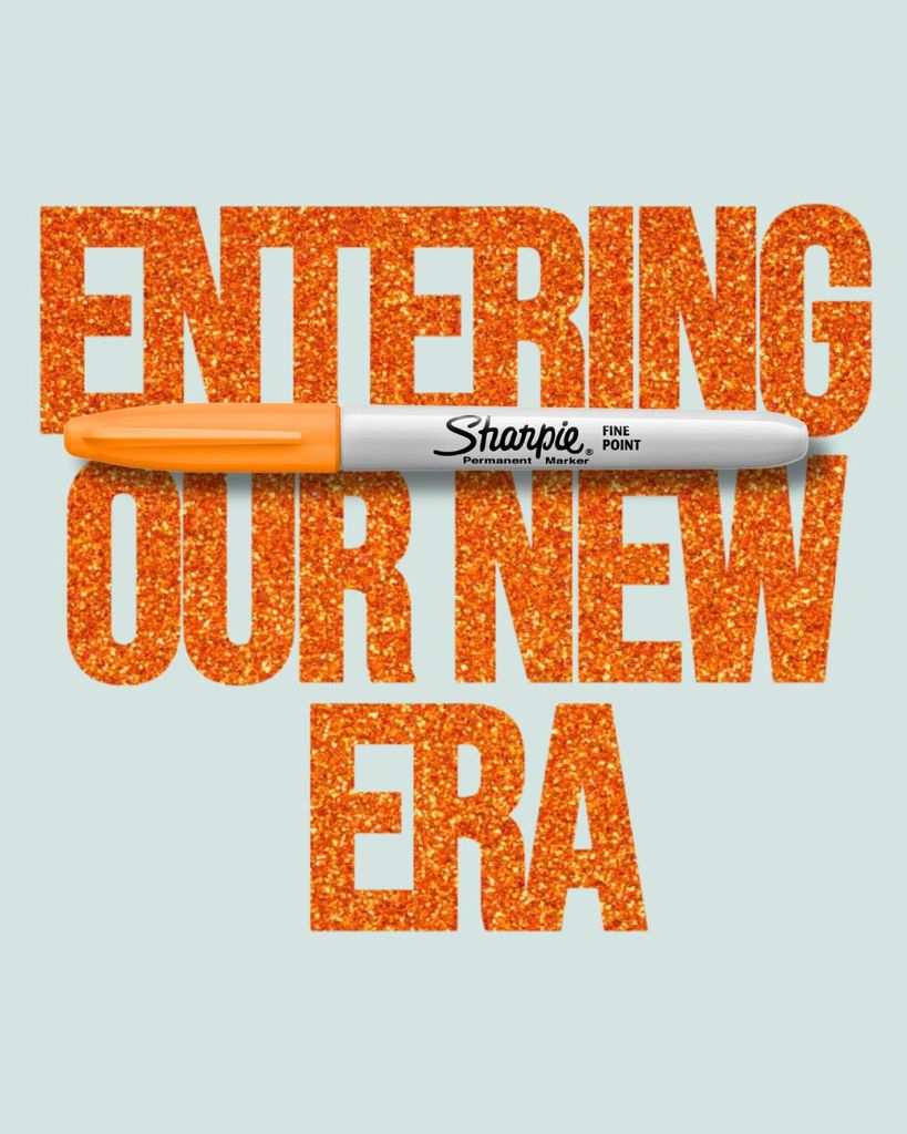 Sharpie pen advert in showgirl orange