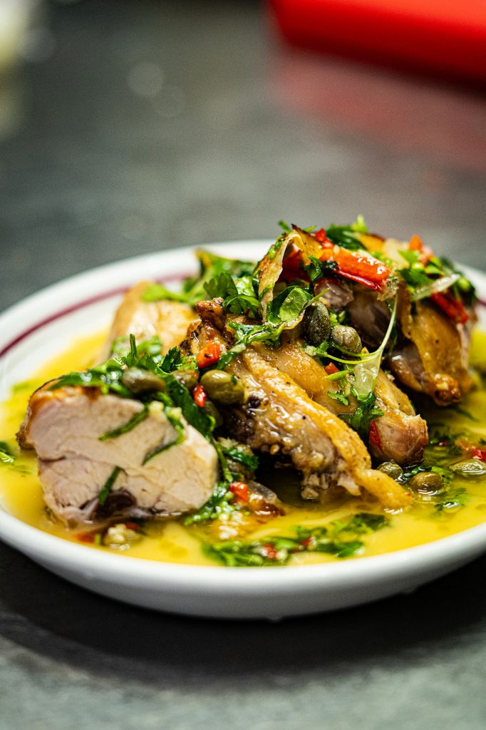 A chicken dish served at Belly