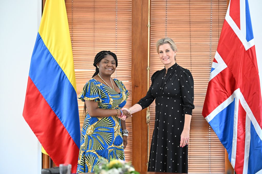 Sophie Duchess of Edinburgh poses for a photo with Vice President of Colombia, Francia Marquez