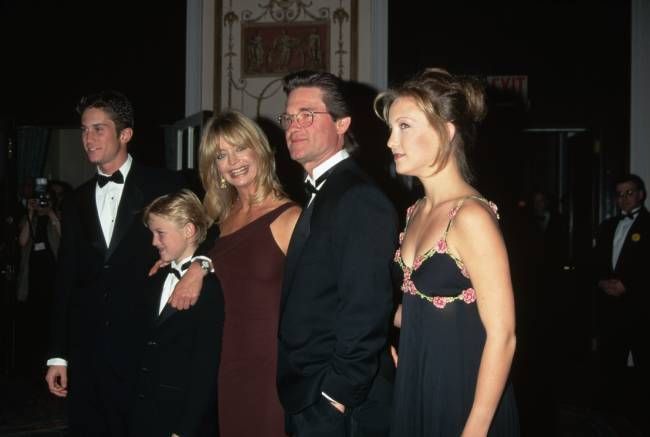 Goldie Hawn and Kurt Russell with their kids Kate Hudson, Oliver Hudson, and Wyatt Russell