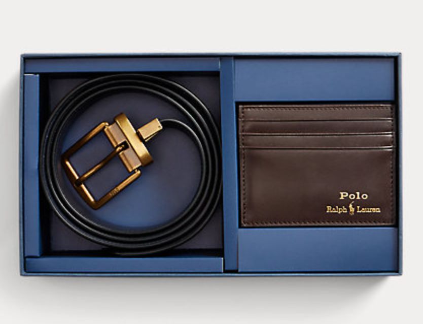 Ralph Lauren belt and card holder gift set