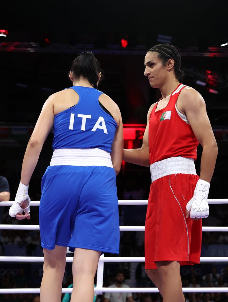 Imane Khelif offering to shake Angela Carini's hand