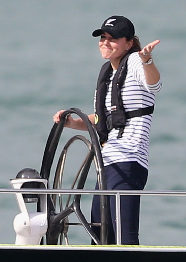 Kate Middleton shrugs after beating William in yacht race