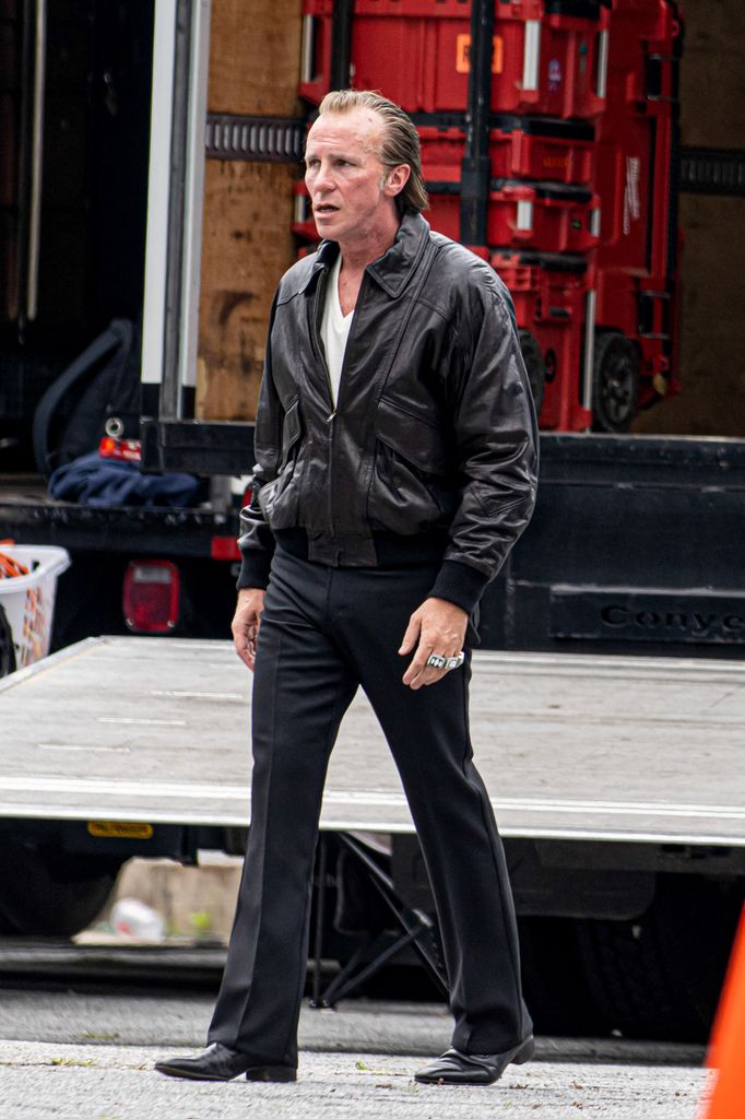 Christian Bale looks unrecognizable in a leather jacket, slicked back hair and sporting three dazzling Super Bowl rings on the set of ?Madden? in Atlanta. The 51-year-old Oscar winner cut a totally unfamiliar figure as he filmed the hotly-anticipated David O. Russell flick alongside Nicolas Cage on Wednesday. In costume, Bale bears a striking resemblance to his real life character - the late Al Davis, the Oakland Raiders team owner and manager - and sported a somewhat ruddy complexion, especially visible in close up shots without his eyeglasses. Cage, who was also spotted in a fatsuit and long hair, plays Raiders head coach?turned-iconic broadcaster John Madden. Comedian John Mulaney stars as Trip Hawkins, and British actress Sienna Miller as Al?s wife Carol Davis. 04 Jun 2025 Pictured: Christian Bale. Photo credit: Christopher Oquendo / MEGA 
