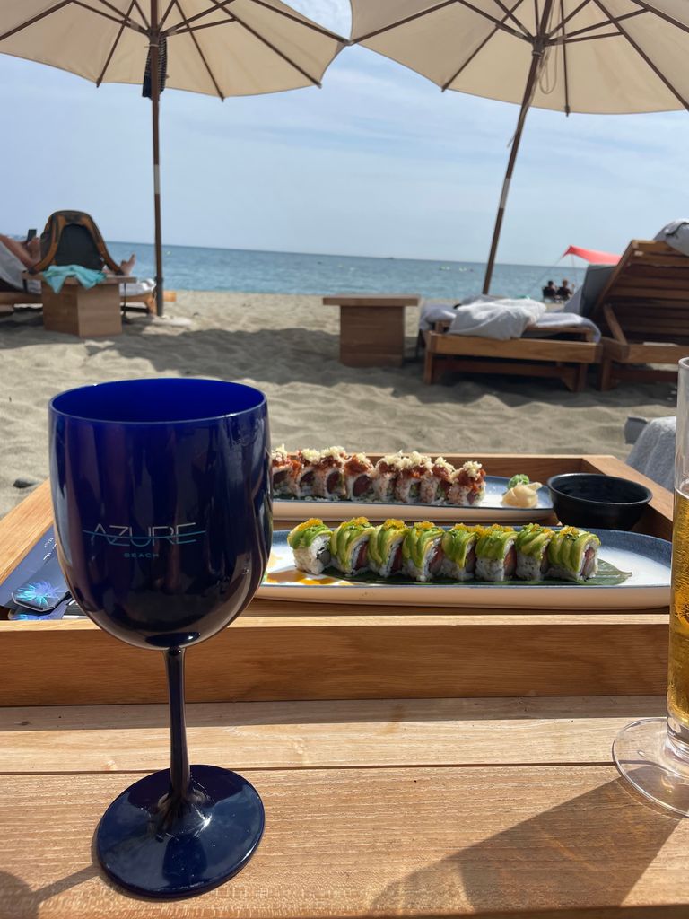 Tracy Schaverien enjoyed sushi on the beach 