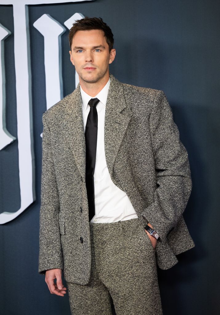 Nicholas Hoult grey suit
