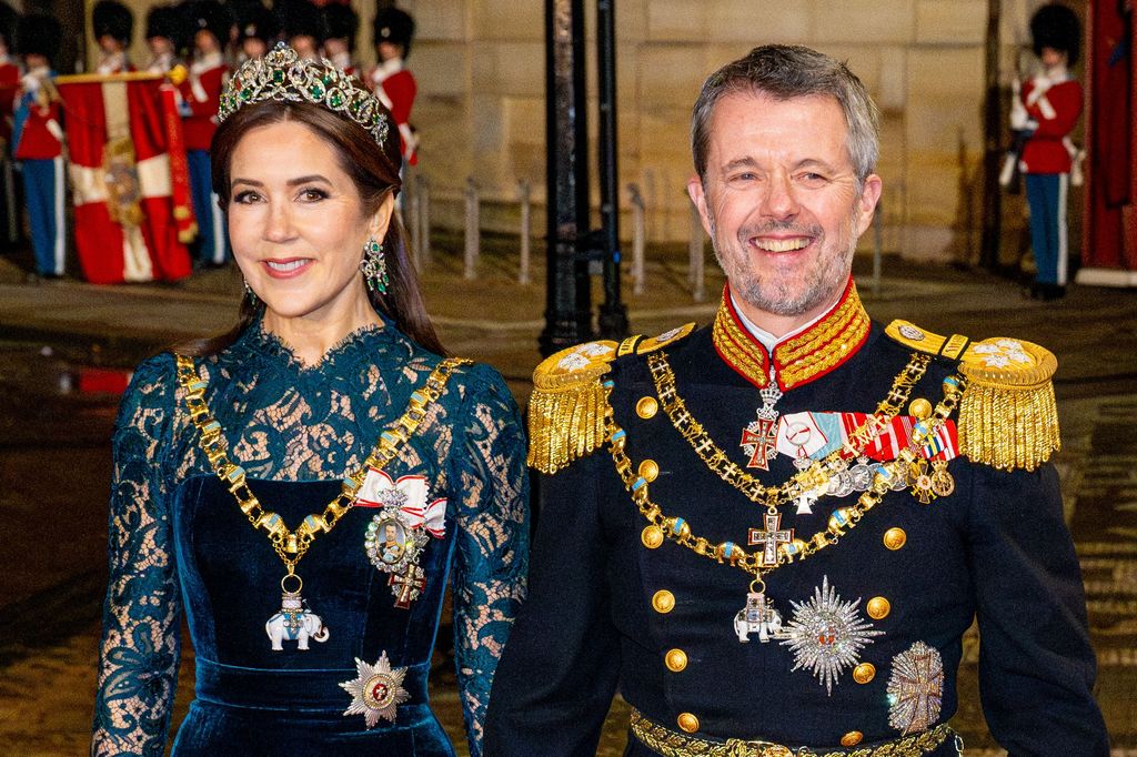 danish royal couple arriving at new year gala 