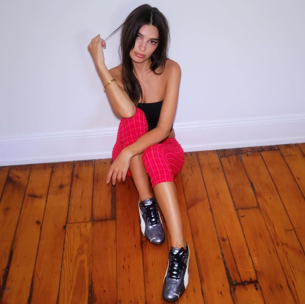 emrata in Puma kicks with the £115 capris by Peachy Den