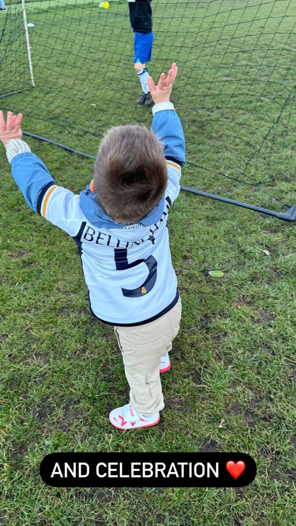 Jamie Redknapp's son donned a blue Bellingham shirt