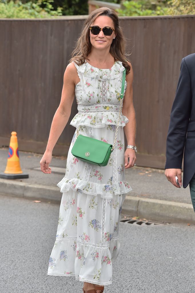 Pippa Middleton seen arriving for day thirteen at The Championships at Wimbledon. on July 16, 2017 in London, England.  (Photo by HGL/GC Images)