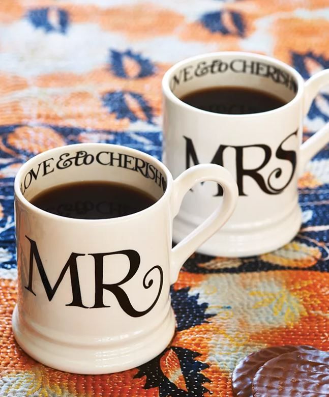 emma bridgewater mr and mrs wedding mugs 