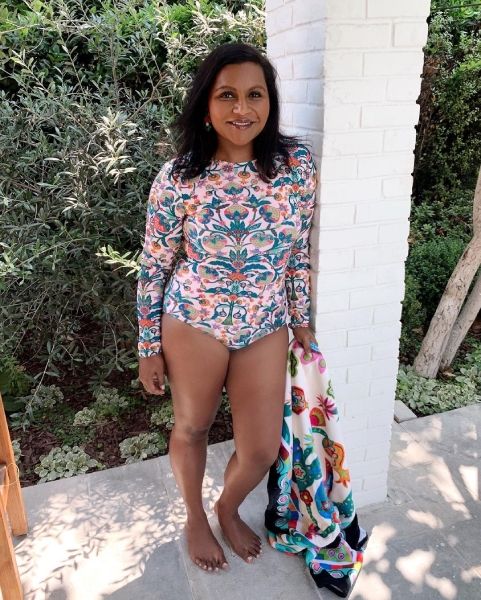 mindy kaling floral swimsuit picture