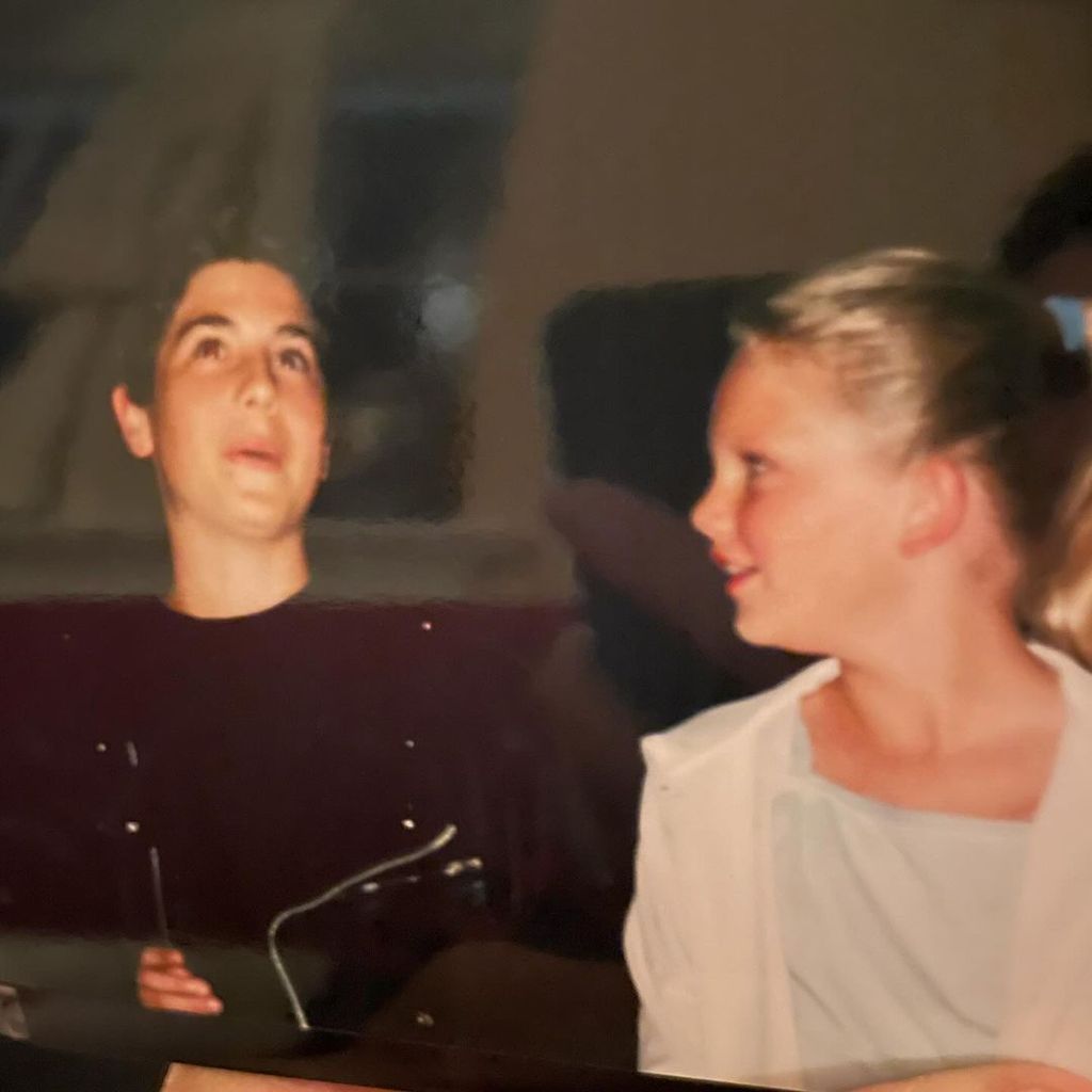 Taylor Swift poses with classmate for Grease rehearsals in June 2000