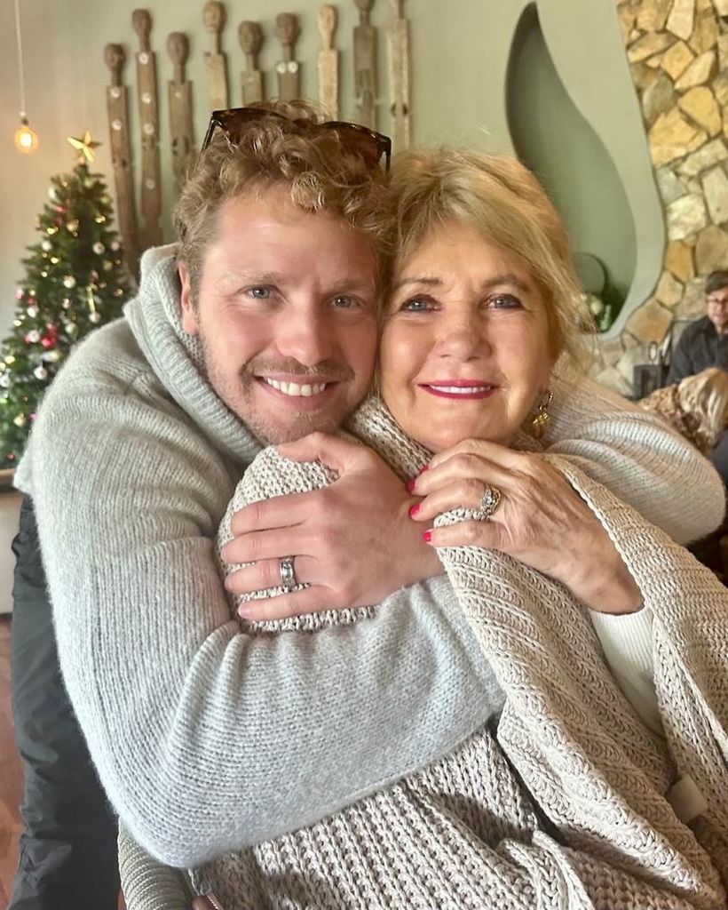 joan templeman son sam branson hugging
