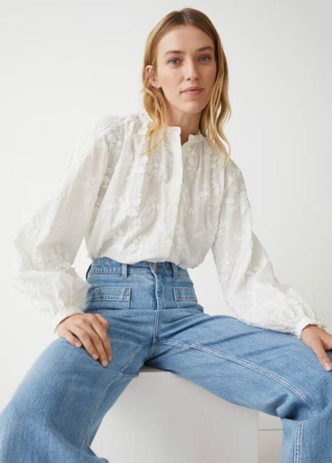 and other stories organic lace blouse