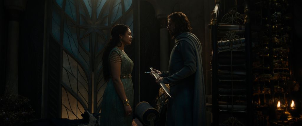 Cynthia Addai-Robinson as Queen Regent Miriiel; Lloyd Owen as Elendil