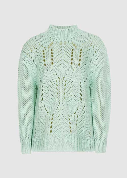open knit jumper womens amber in green 1