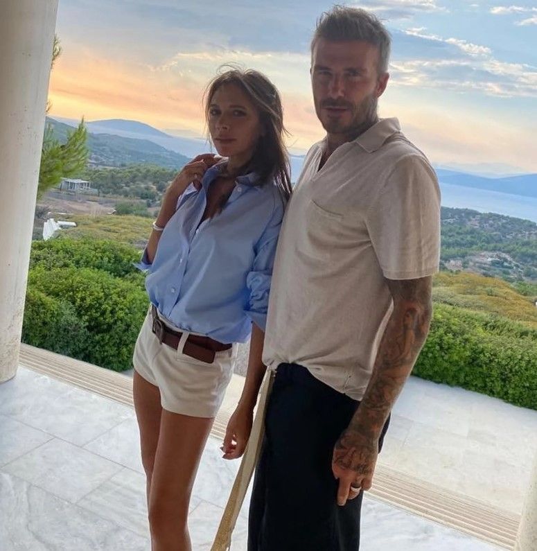 Victoria and David Beckham on holiday in Greece in 2020