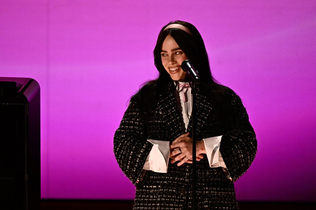 US singer-songwriter Billie Eilish performs "What Was I Made For?" onstage during the 96th Annual Academy Awards at the Dolby Theatre in Hollywood, California on March 10, 2024. (Photo by Patrick T. Fallon / AFP) (Photo by PATRICK T. FALLON/AFP via Getty Images)