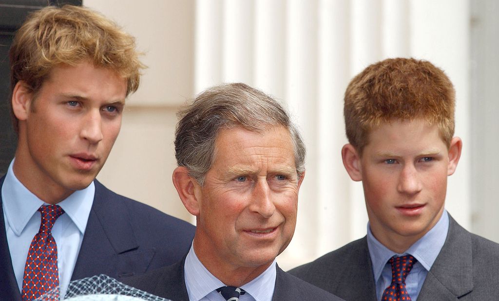 Charles with Prince William and Prince Harry
