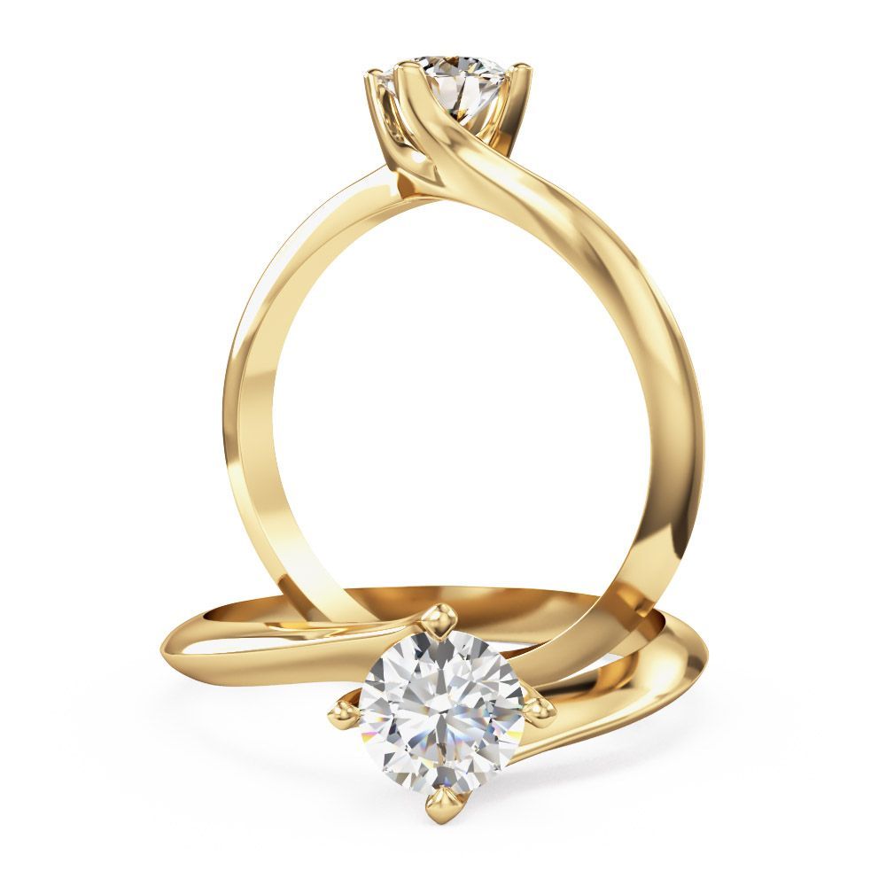 Solitaire Twist Gold Ring from Purely Diamonds