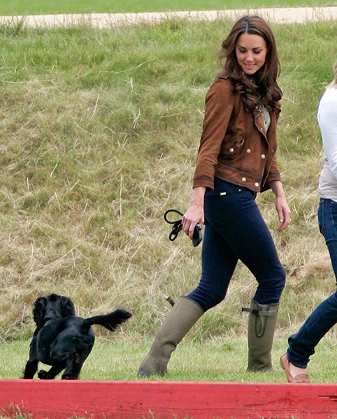 Kate Middleton and a black dog