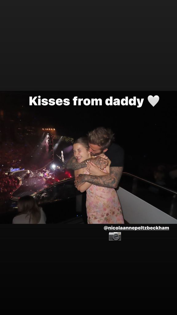 David Beckham kissing daughter Harper