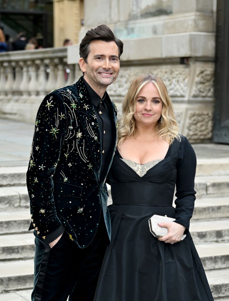 couple posing at olivier awards 