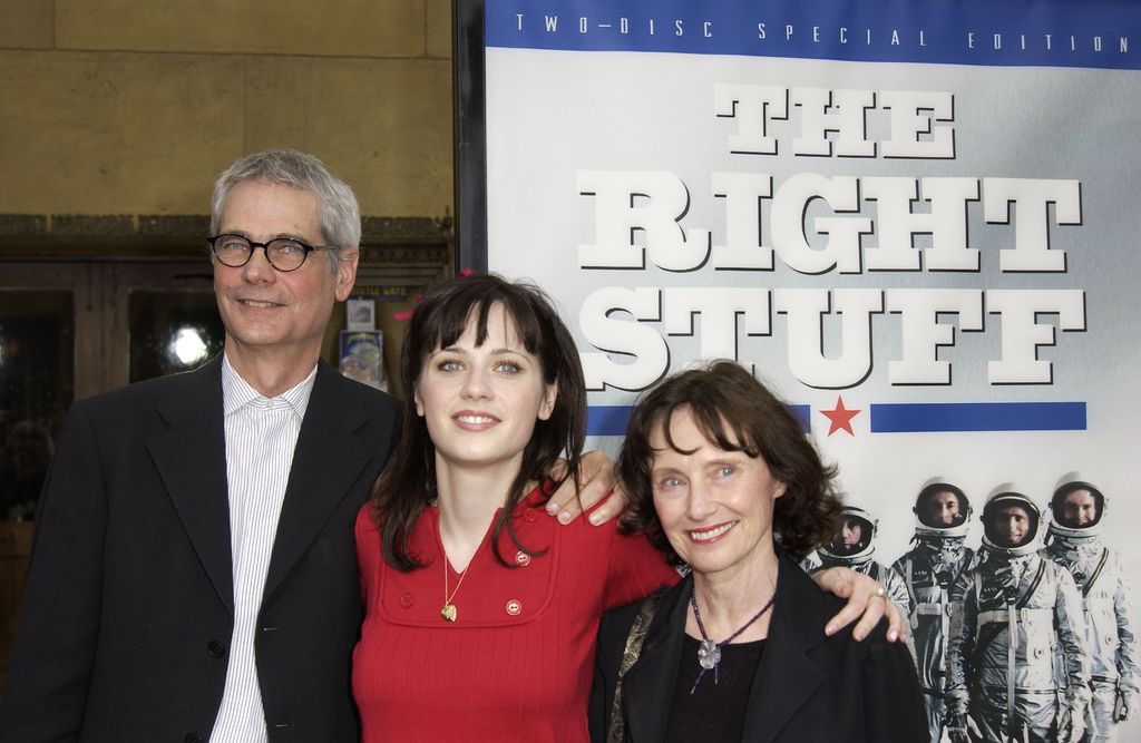 Caleb Deschanel, actress Zooey Deschanel and Mary Jo Deschanel attend a special 20th Anniversary screening and DVD release of "The Right Stuff" at the Egyptian Theatre on June 9, 2003 in Hollywood, California