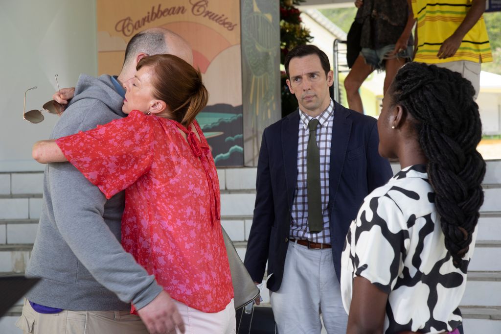 Doon Mackichan and Ralf Little in Death in Paradise Christmas special 