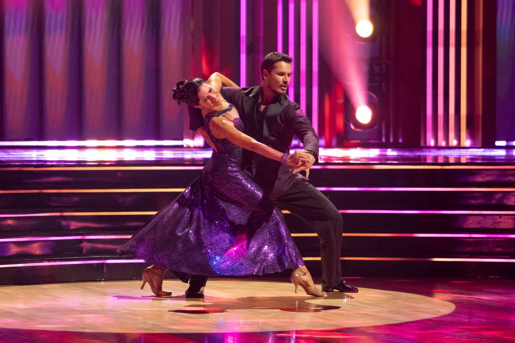 Hilaria Baldwin performs on DWTS