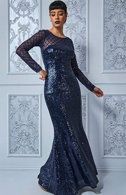 meghan blue sequin dress