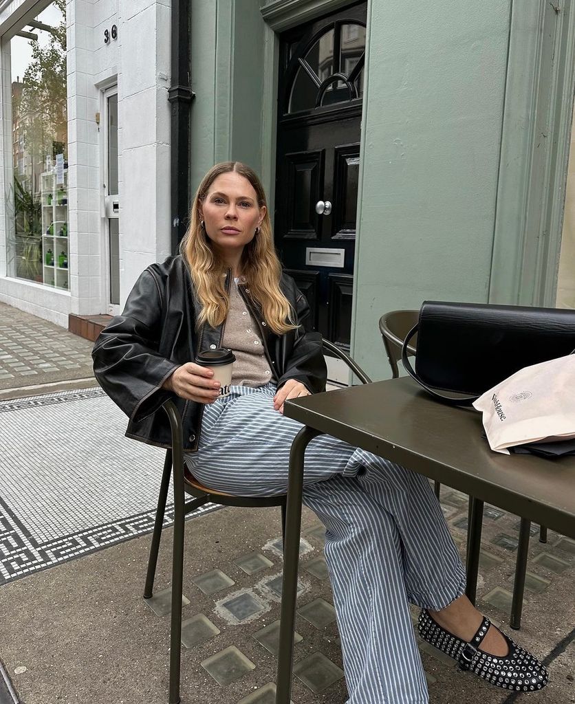 Jessie Bush wears Skall Studio's Rue pants in London