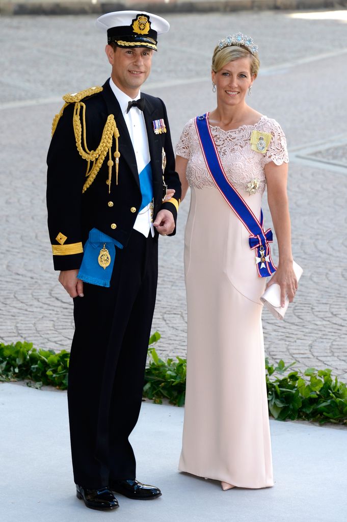 Sophie with blue tiara with edward in uniform