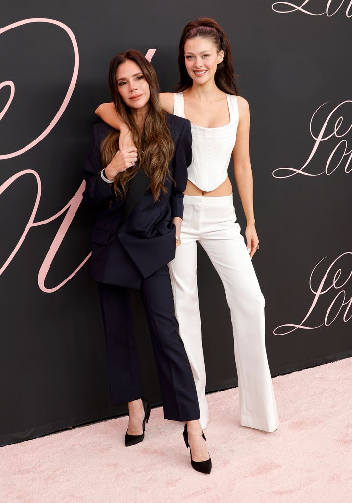 LOS ANGELES, CALIFORNIA - FEBRUARY 03: (L-R) Victoria Beckham and Nicola Peltz Beckham attend the premiere of "Lola" at Regency Bruin Theatre on February 03, 2024 in Los Angeles, California. (Photo by Frazer Harrison/Getty Images)