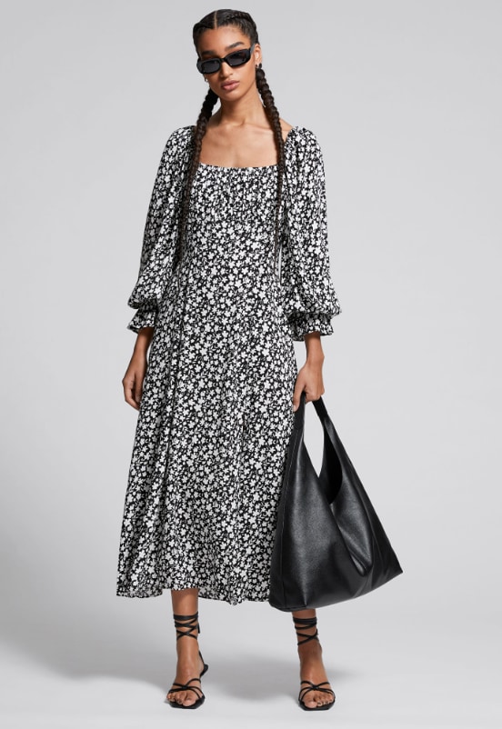 and other stories printed midi dress 