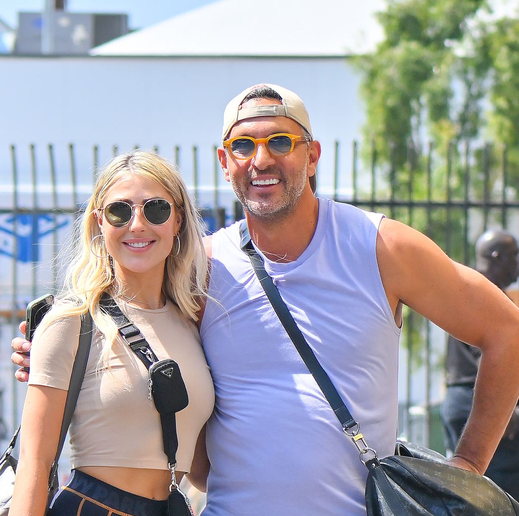 Emma Slater and Mauricio Umansky are seen arriving at the 'Dancing with the Stars' practice on September 14, 2023 in Los Angeles, California