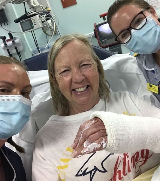 deborah meaden hospital selfie
