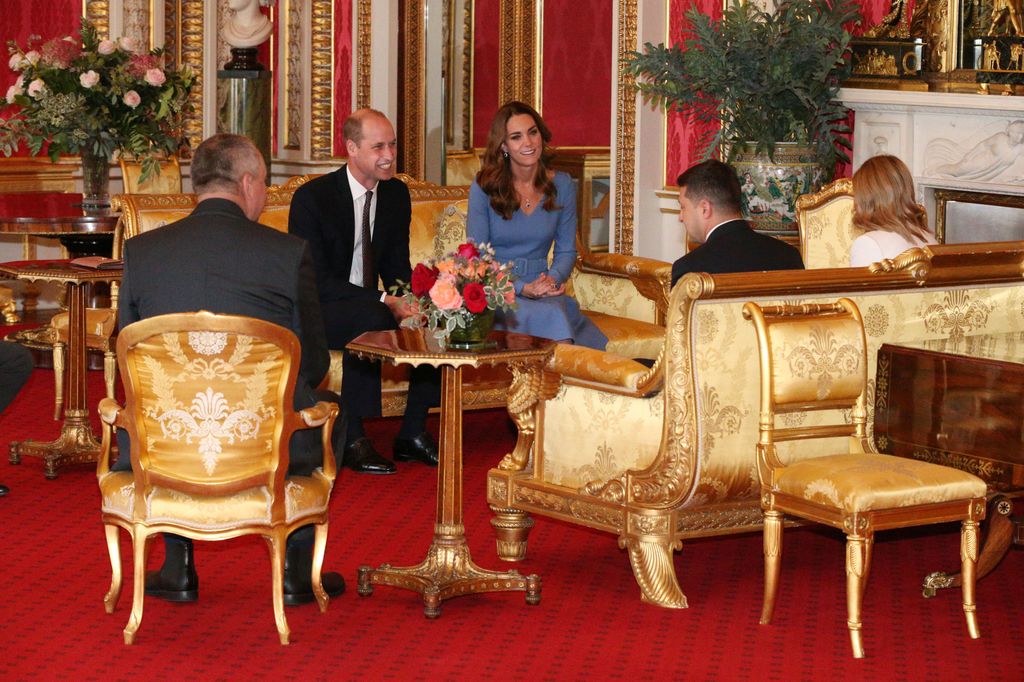 Kate and william sat talking with Ukraine's President Volodymyr Zelensky and his wife Olena at Buckingham Palace