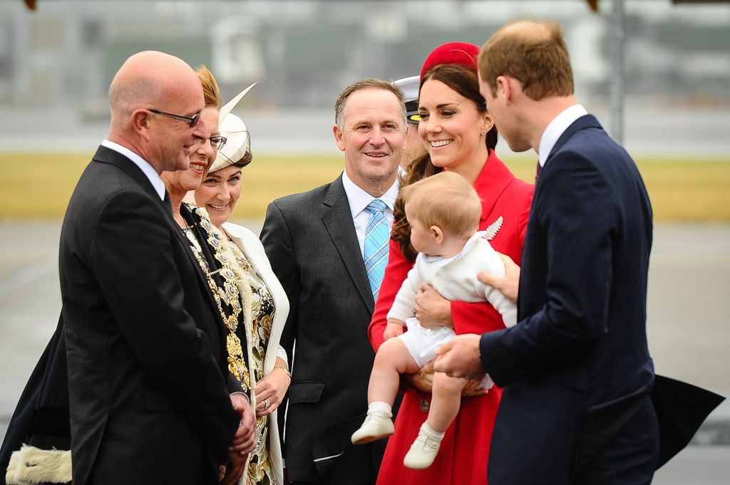 Prince George with former New Zealand prime minister John Key
