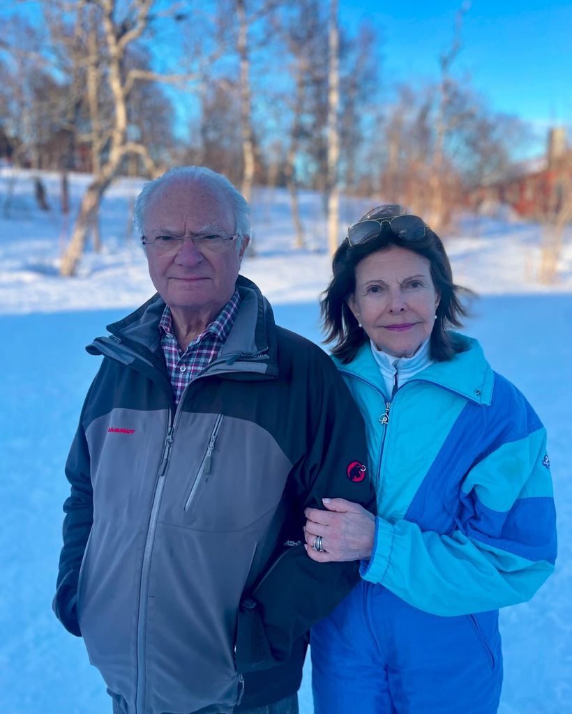 King Carl XVI Gustaf and Queen Silvia pictured in snowy Jamtland - Easter 2024