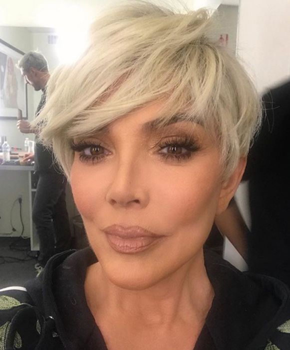 kris jenner new blonde hair cut