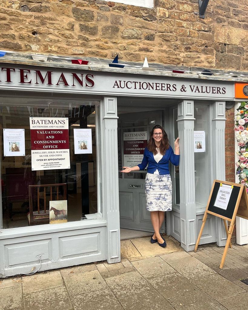 Kate Bateman outside her family's auction house, Batemans Auctioneers & Valuers