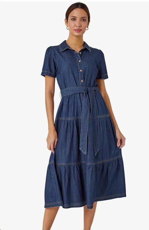 Roman Denim Midi Dress