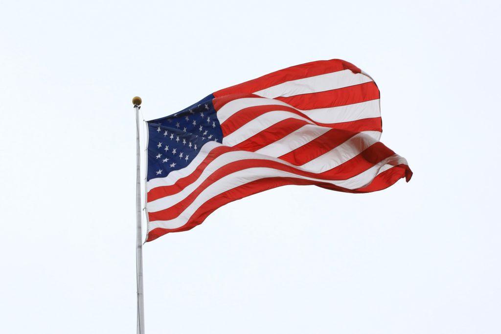 American flag on a pole