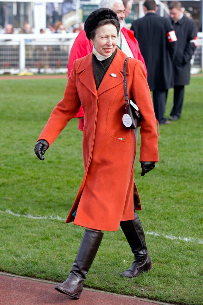 The Princess Royal wore the coat at 'Ladies Day' of the Cheltenham Horse Racing Festival in 2012