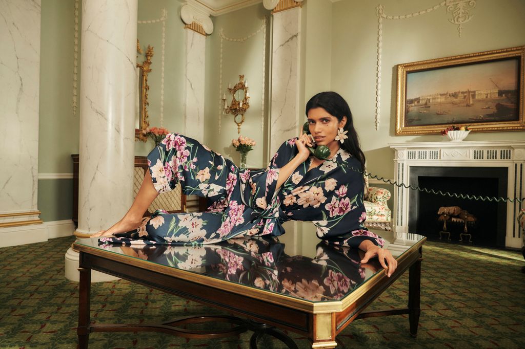M&S x Olivia von Halle The Floral Print Pyjama Set